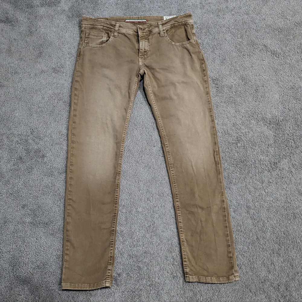 EX-J Denim System Men's Slim Jeans Pants Sz 32x31 Brown Stretch Made In Italy